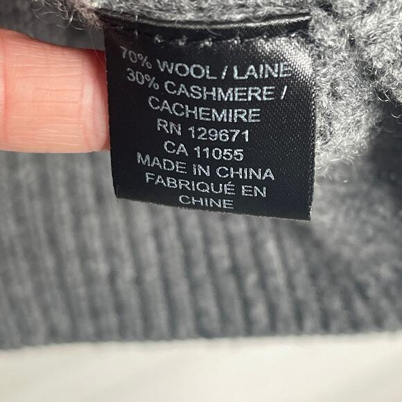 360 Cashmere Alani Grey & Black Mid Heather Cashmere Wool Sweater Small - Picture 7 of 8